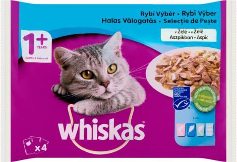 Whiskas 4x100gr Adult 3 féle ízben (Csirkés; Marhás; Halas)