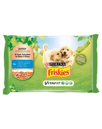 FRISKIES VitaFit JUNIOR Csirke és Sárgarépalé 4x100g